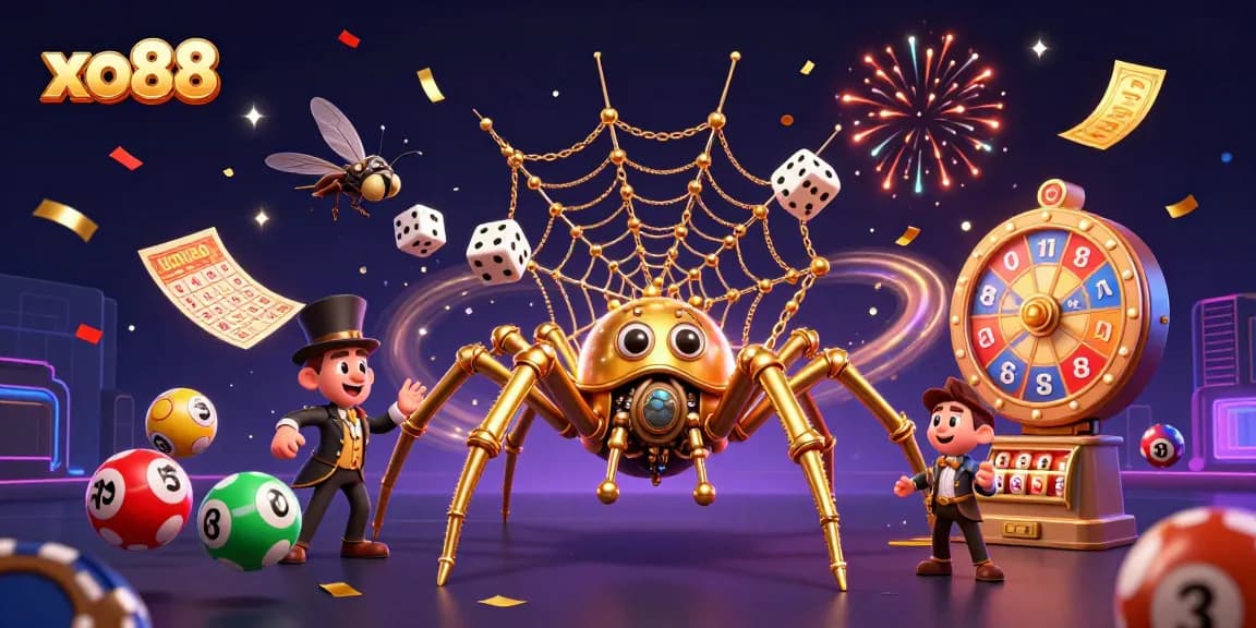Engage with the thrilling world of xo88 as the steampunk spider crafts a winning web amidst dynamic casino elements.