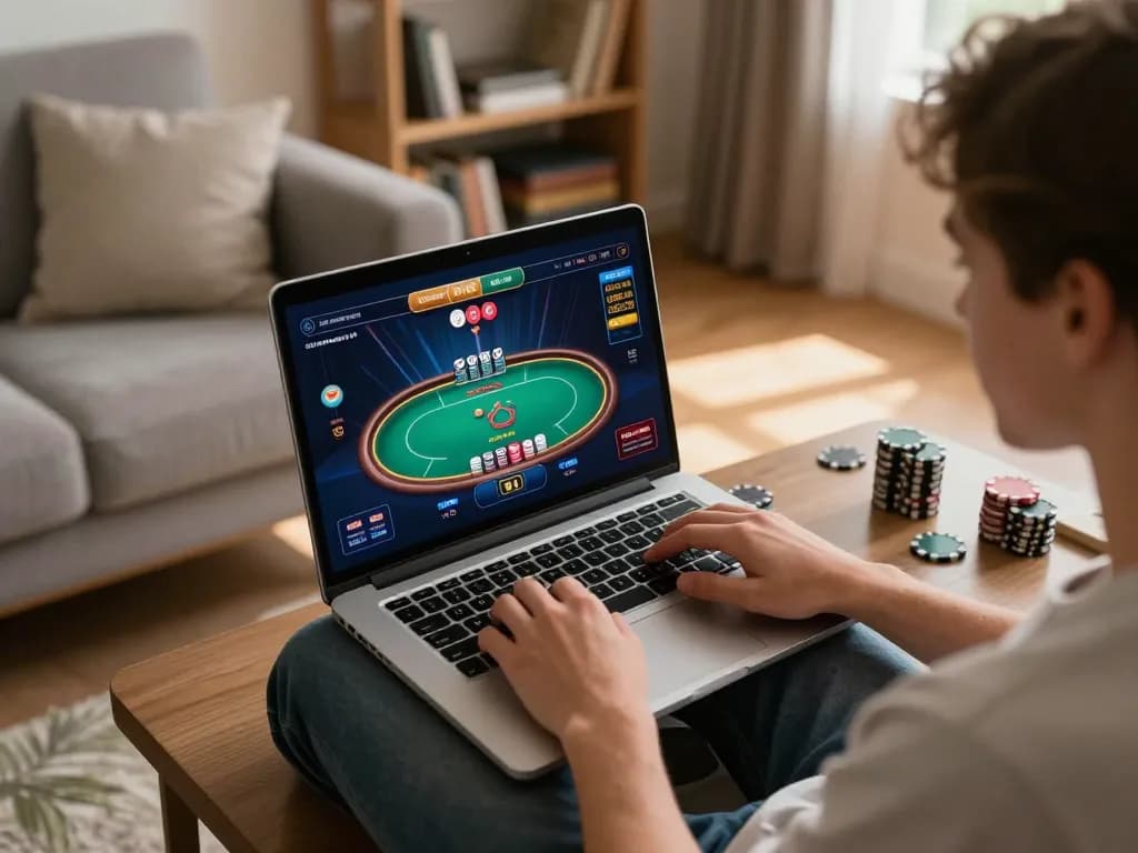 Engaging gameplay experience on ZOWIN's platform in a cozy home setting.