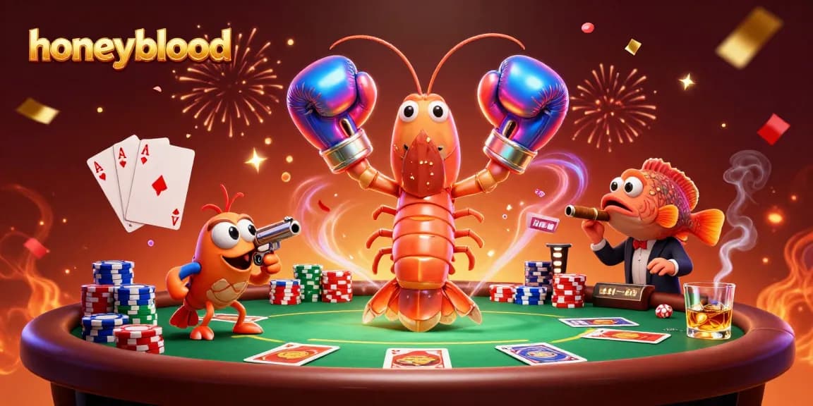 Witness honeyblood's casino action with boxing shrimp and a vibrant poker scene!