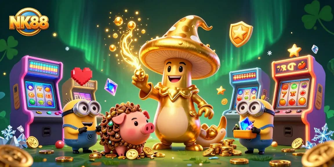 Play thrilling games at NK88 casino with a magical wizard and treasures galore.