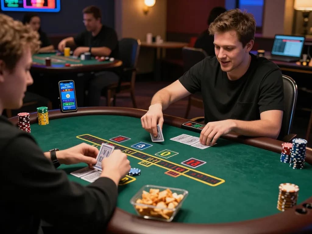 Fun88 player using laptop for live blackjack, showcasing an engaging online casino experience.