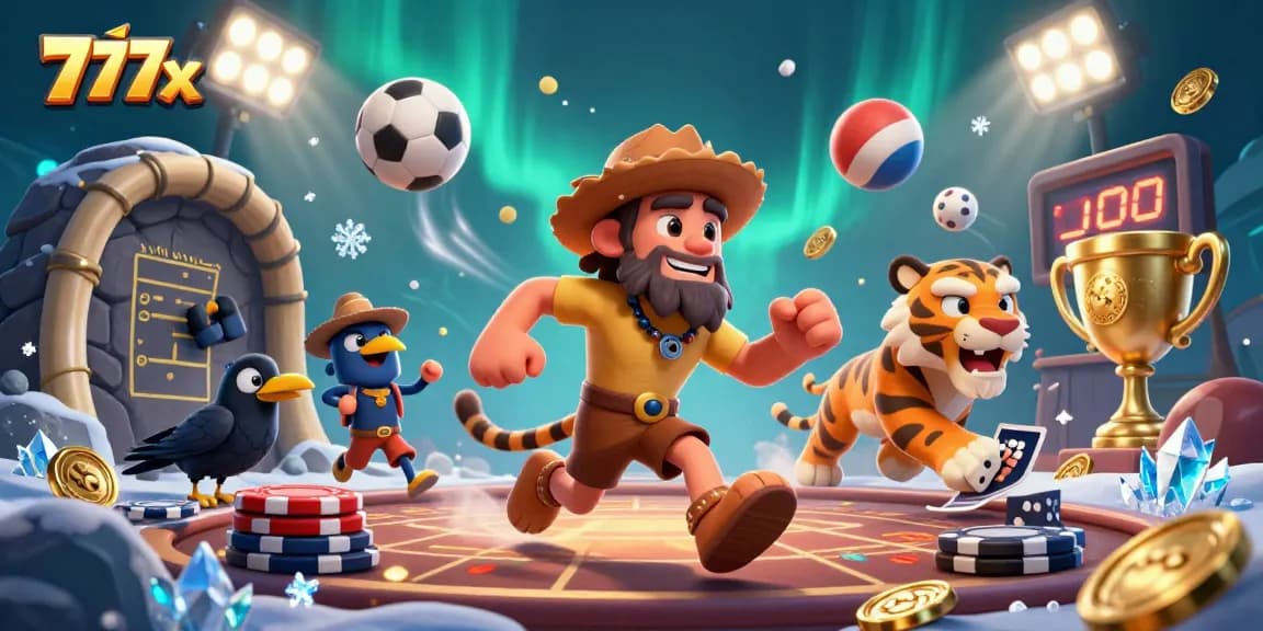 Experience winning excitement at the 777x casino with cartoon characters and dynamic sports elements.
