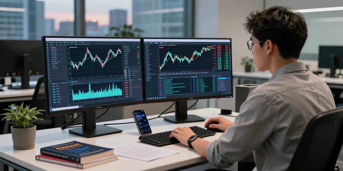 Developer integrating the currency pair historical Kline API in a sophisticated trading platform workspace with live forex charts.