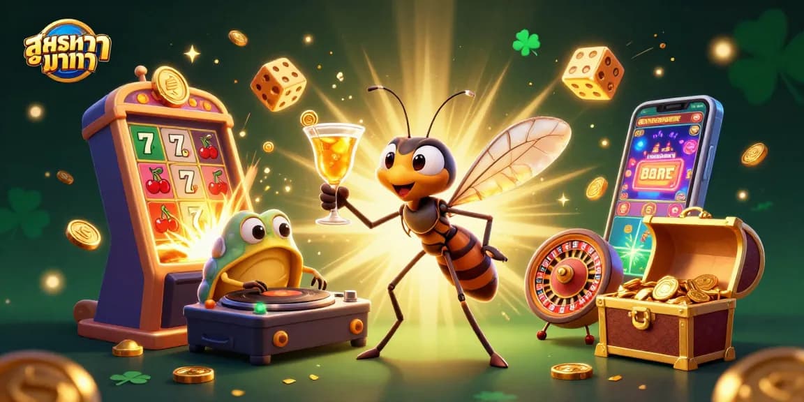 Experience สูตรบาคาร่า strategies with a lively casino scene featuring a unique mashup of characters and components.