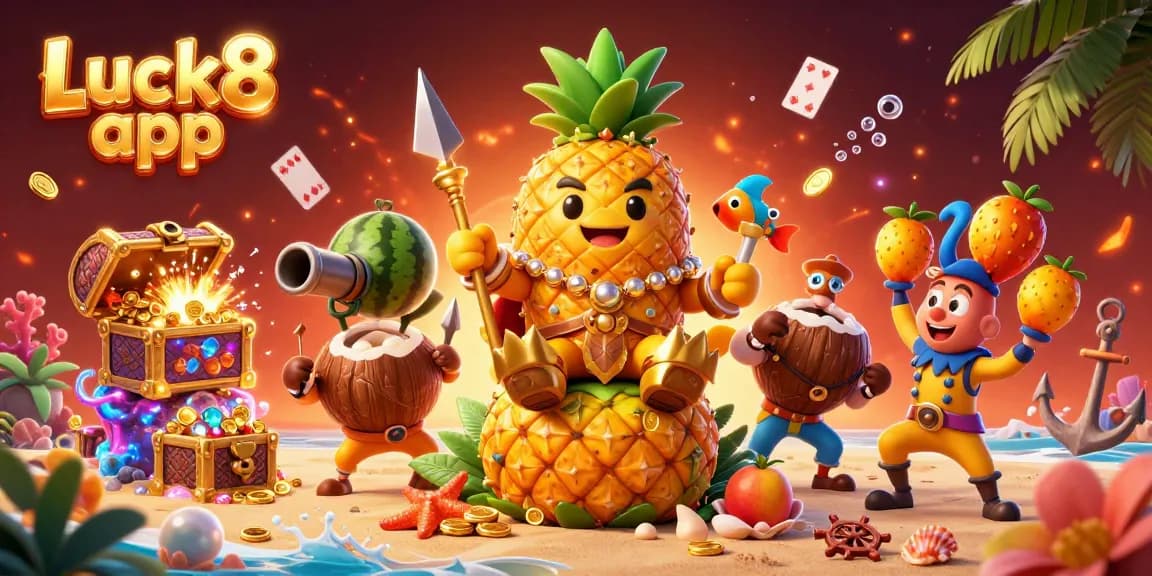 Experience the excitement of the Luck8 app with vibrant casino characters and dynamic game elements.