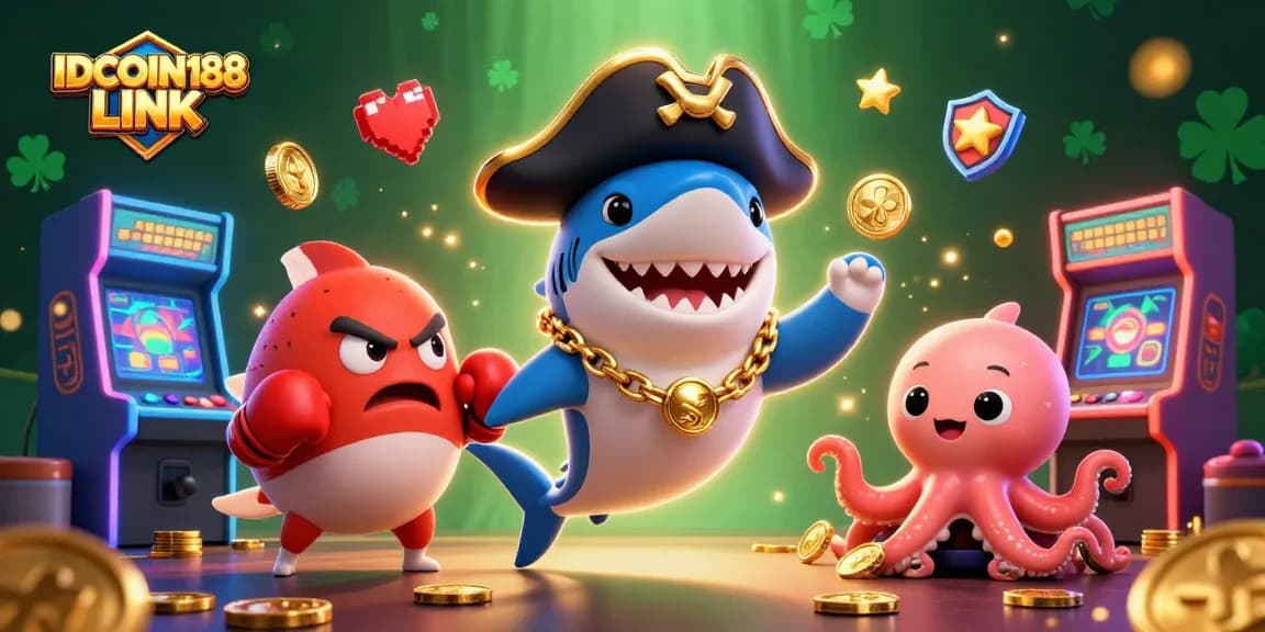 Engage with IDCOIN188 LINK through a fun treasure-filled 3D casino adventure with vibrant characters!