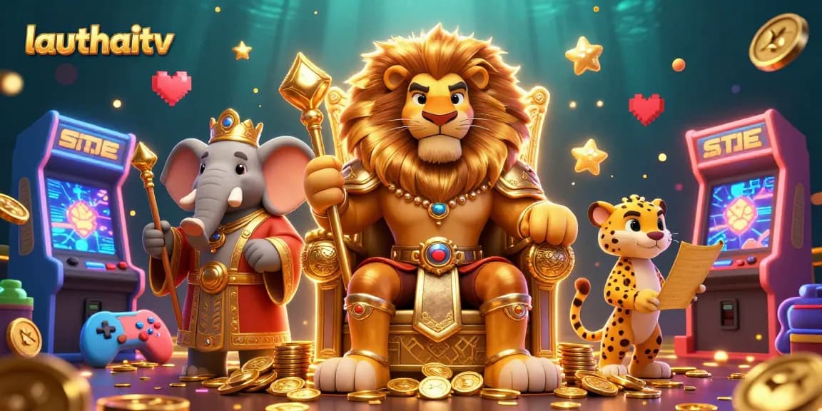 Experience thrilling adventures with lauthaitv featuring an epic casino scene of majestic characters.