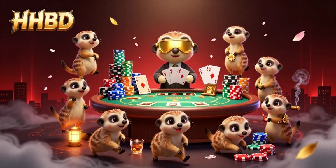 Experience thrilling gameplay at HHBD with meerkats managing an exciting casino scene.