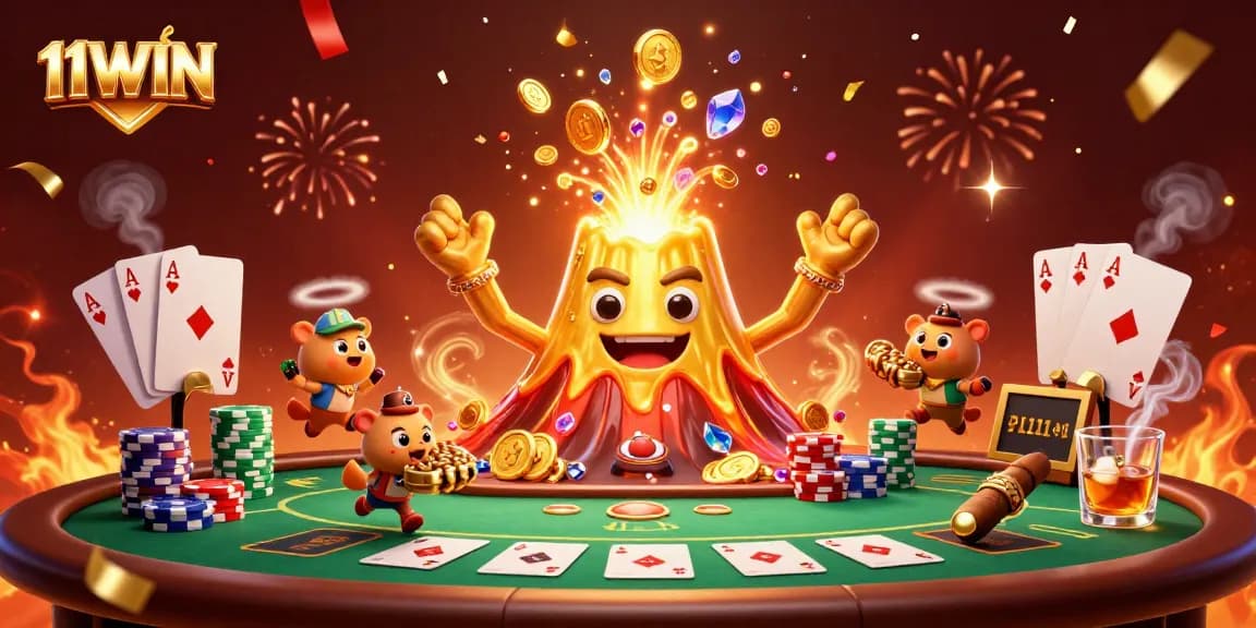 Win big at 11WIN casino with a dynamic scene of treasure and excitement.