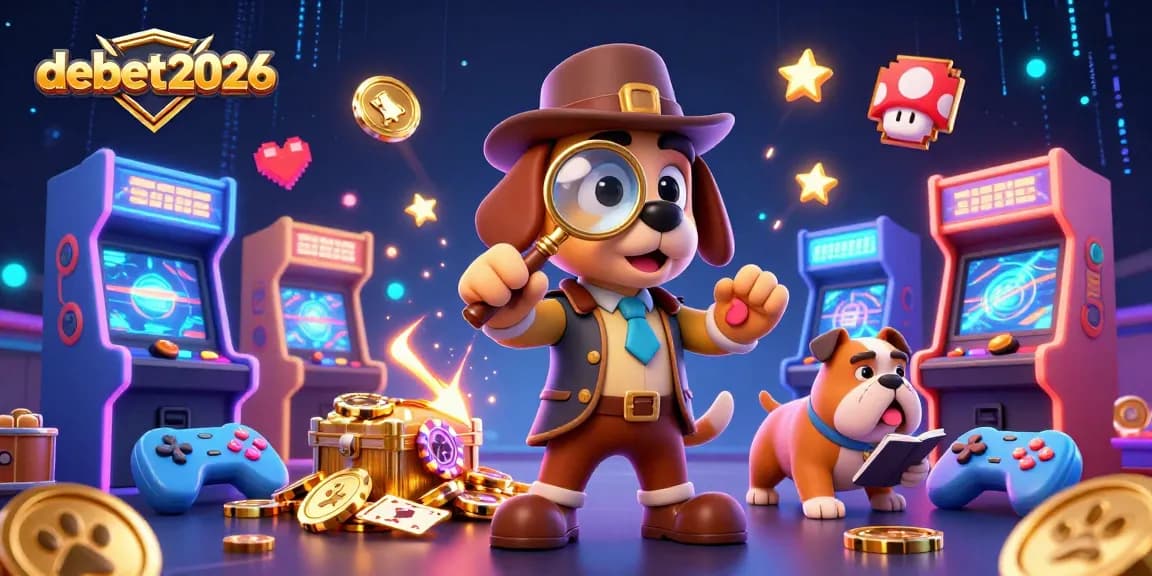 Join the adventure with debet2026 as the detective and Watson uncover casino treasures in vibrant, gaming-filled scenes.