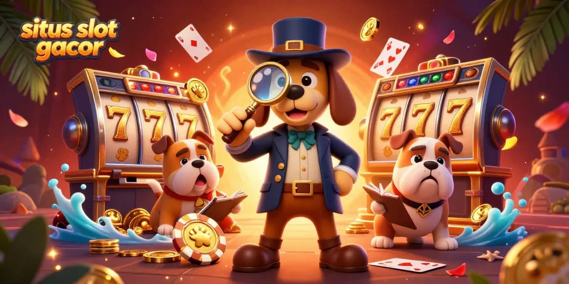Join the excitement at situs slot gacor with thrilling slot reels and golden poker chips.