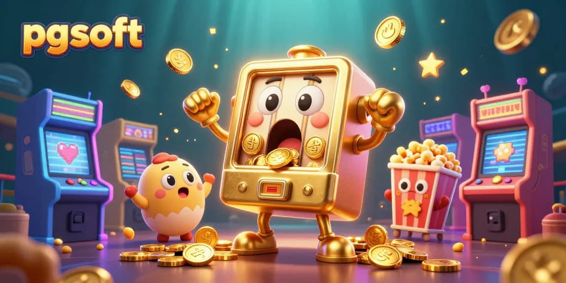 Watch pg soft slot machine hit a jackpot, surrounded by cheering slots and vibrant gaming elements.