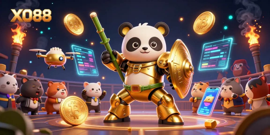 Engage with XO88's dynamic casino scene featuring thrilling 3D characters and crypto elements.