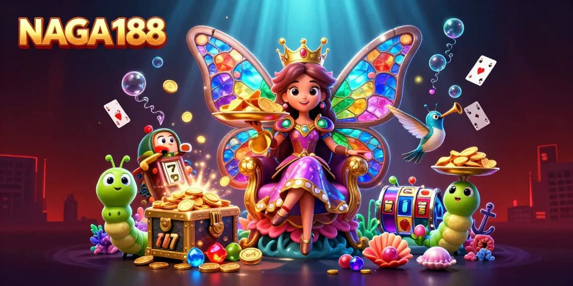 NAGA188 menawarkan permainan slot berwarna-warni dengan karakter ratu kupu-kupu yang berkilauan dan harta bawah laut yang menakjubkan.