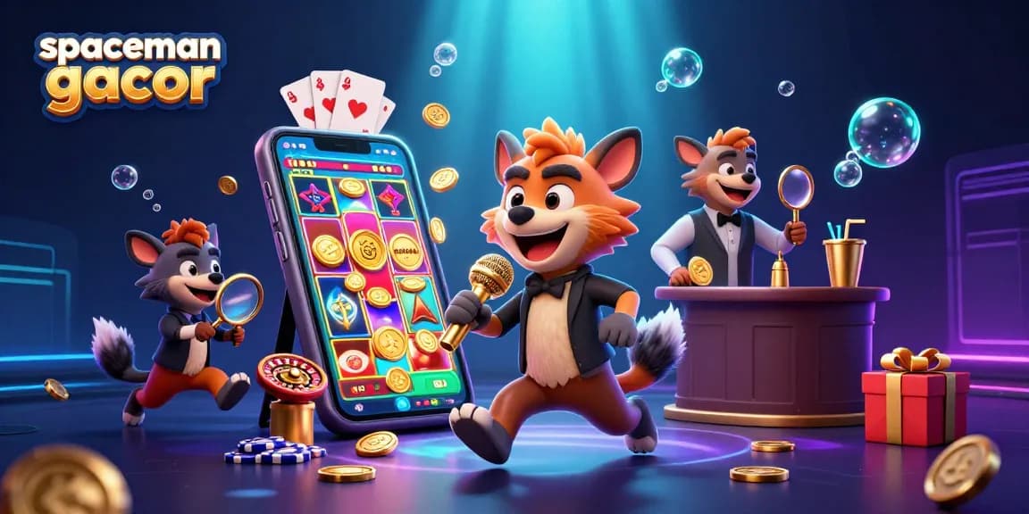 Experience thrilling Spaceman Gacor gameplay with vibrant casino elements and engaging hyena characters.