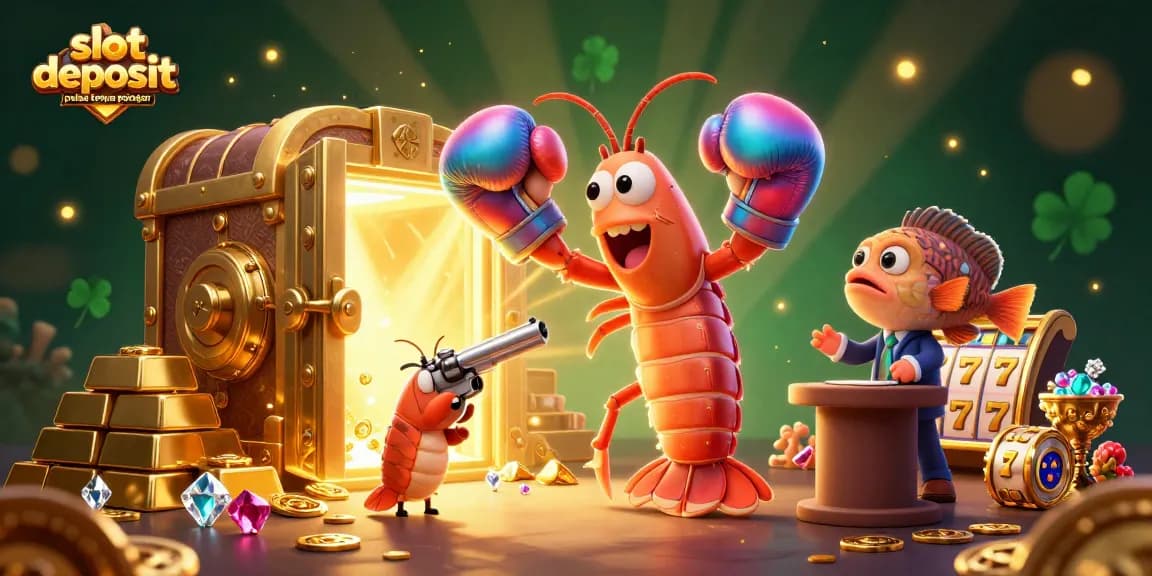 Menangkan slot deposit pulsa tanpa potongan dengan karakter kartun 3D yang unik dan elemen kasino menarik.