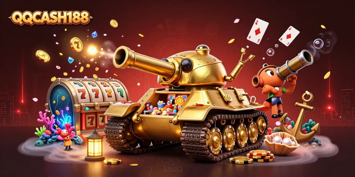 Experience massive rewards with QQCASH188 at this vibrant 3D casino theme.