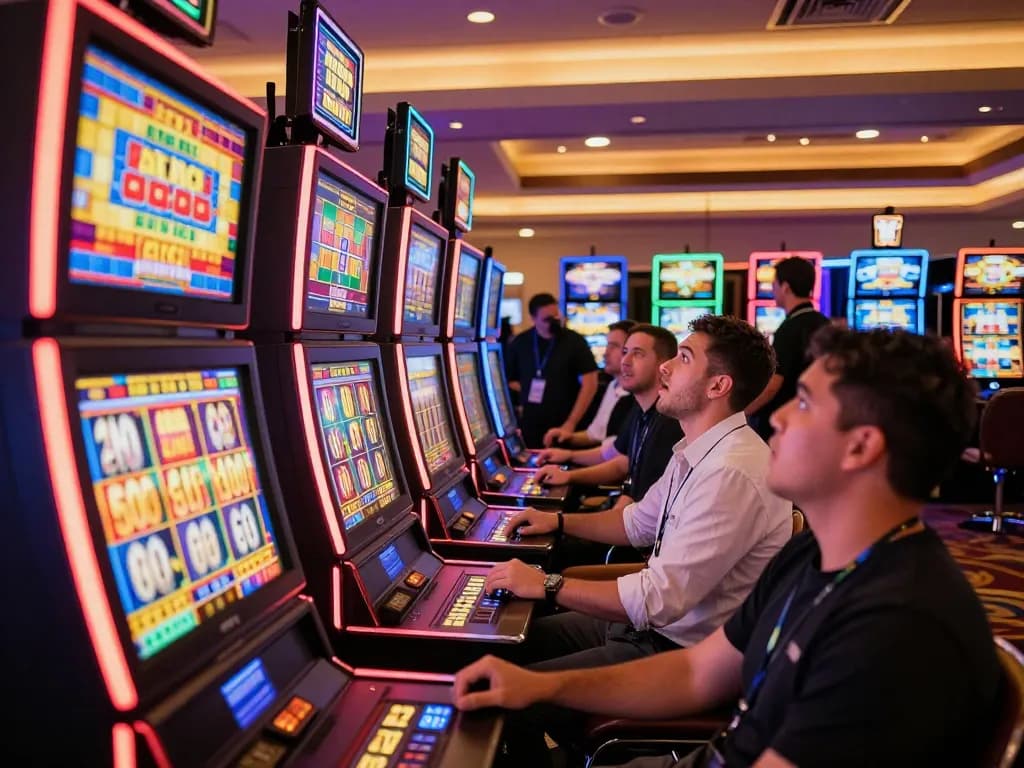 Experience the excitement of a slot bet 100 with players engaged in thrilling casino action.