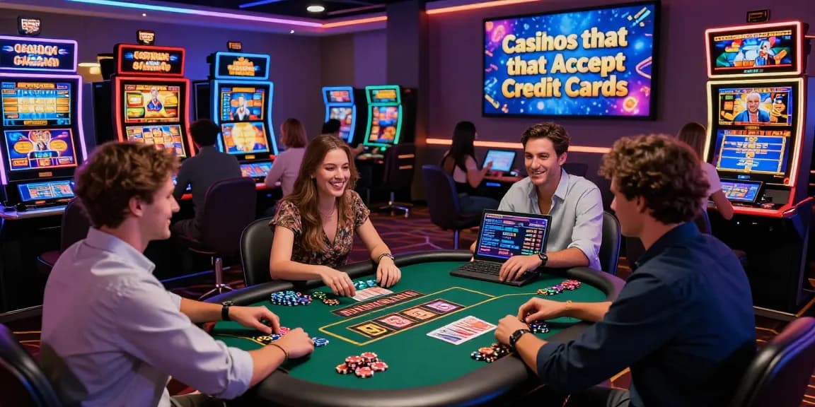 Players enjoying games at casinos that accept credit cards, showcasing vibrant gaming atmosphere and modern technology.