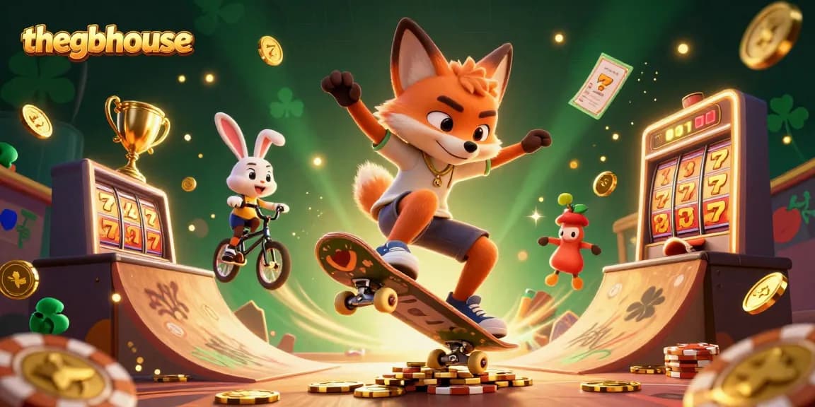 Engaging 3D scene at thegbhouse showcasing a fox and rabbit in dynamic casino action.