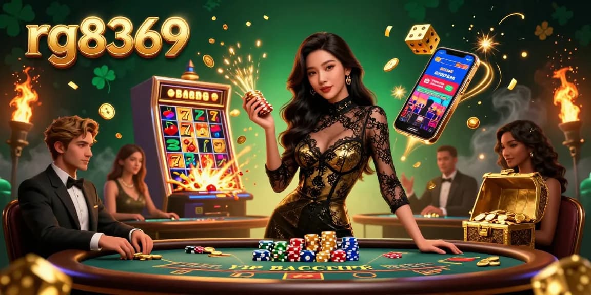 Experience the thrill of rg8369 with stunning baccarat gameplay and golden casino chips.