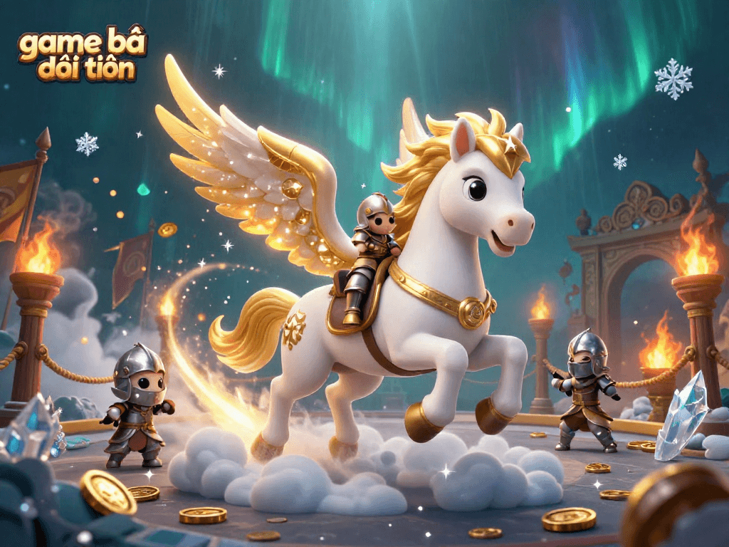 Experience the thrill of game bài đổi thưởng with vibrant 3D characters and dynamic casino elements.
