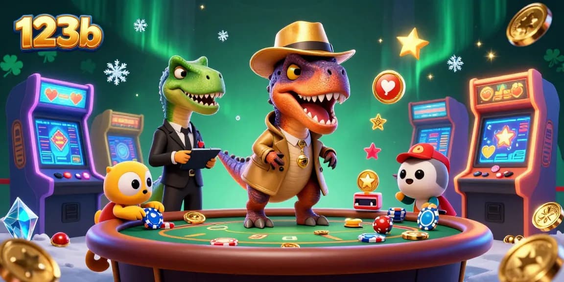 Experience thrilling action at 123b's blackjack table with a crafty velociraptor card counter.