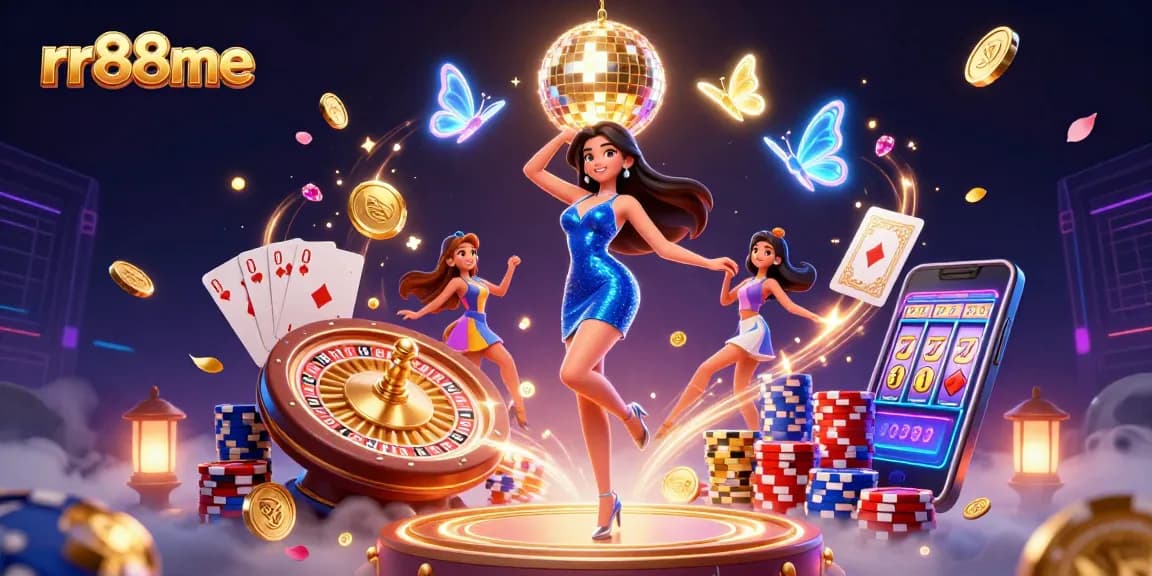 Experience the thrill of rr88me with a dazzling casino scene filled with games and excitement.