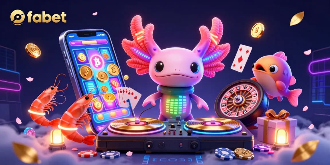 Experience the lively atmosphere of fabet with cartoon characters celebrating casino games in colorful underwater style!