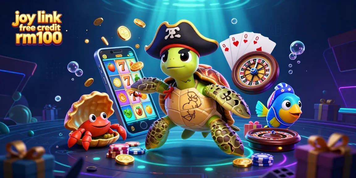 Engage with joy link free credit rm100 to spin slot reels surrounded by treasure and vibrant sea creatures.