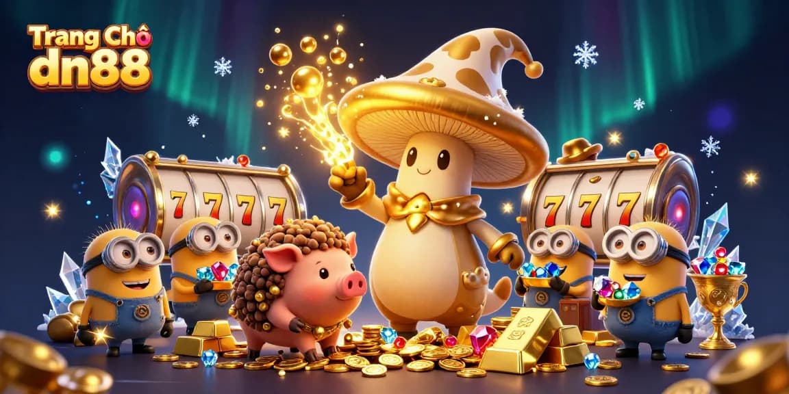 Experience the magic of Trang Chủ dn88 with golden casino treasures and lively characters.