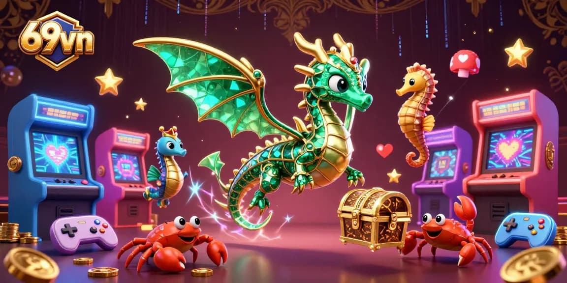 Experience thrilling gameplay at 69vn with a vibrant 3D sea dragon and arcade elements.