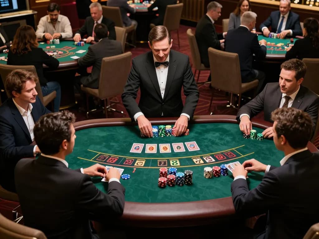 79 king players experiencing a thrilling blackjack game with vibrant casino atmosphere.