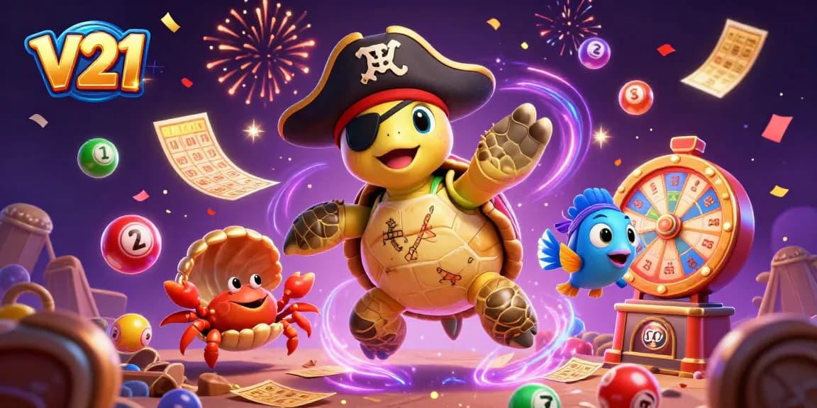 Mengikuti event bonus v21 dengan ilustrasi karakter unik dan elemen permainan yang menarik.