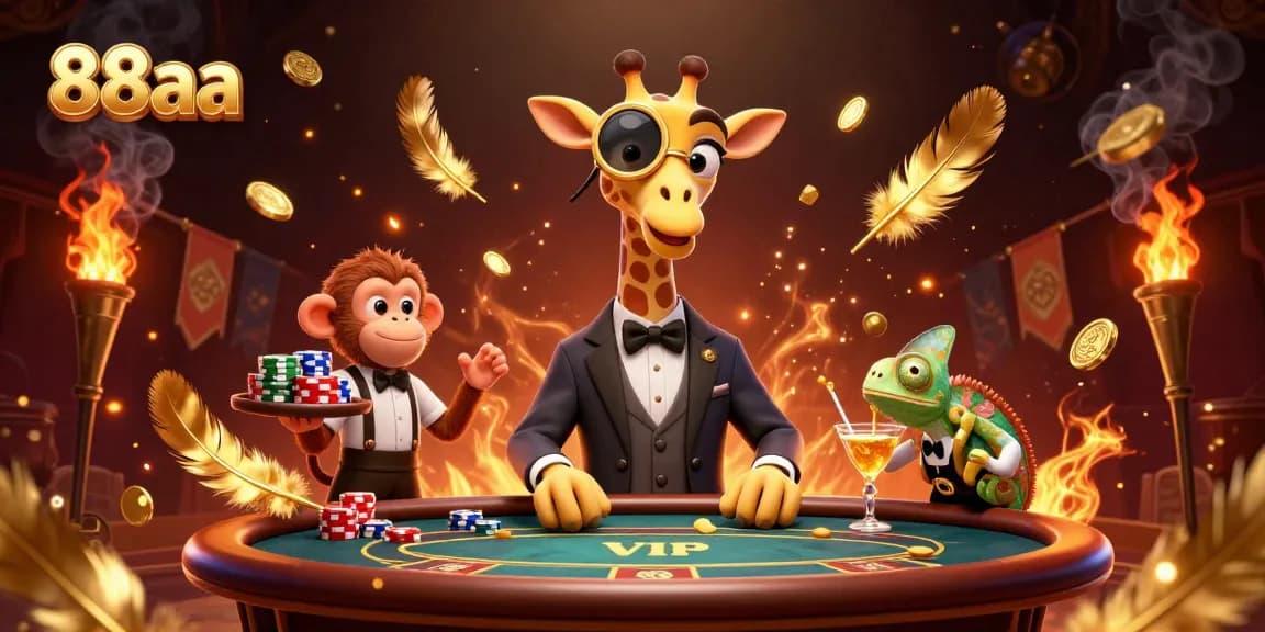 Experience thrilling gameplay at 88aa with high-roller giraffe and vibrant casino elements in a dynamic setting.