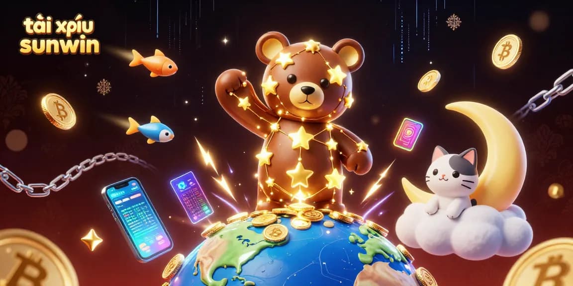 Engage with tài xỉu sunwin in a vibrant gaming universe filled with cryptocurrency elements and fun characters.
