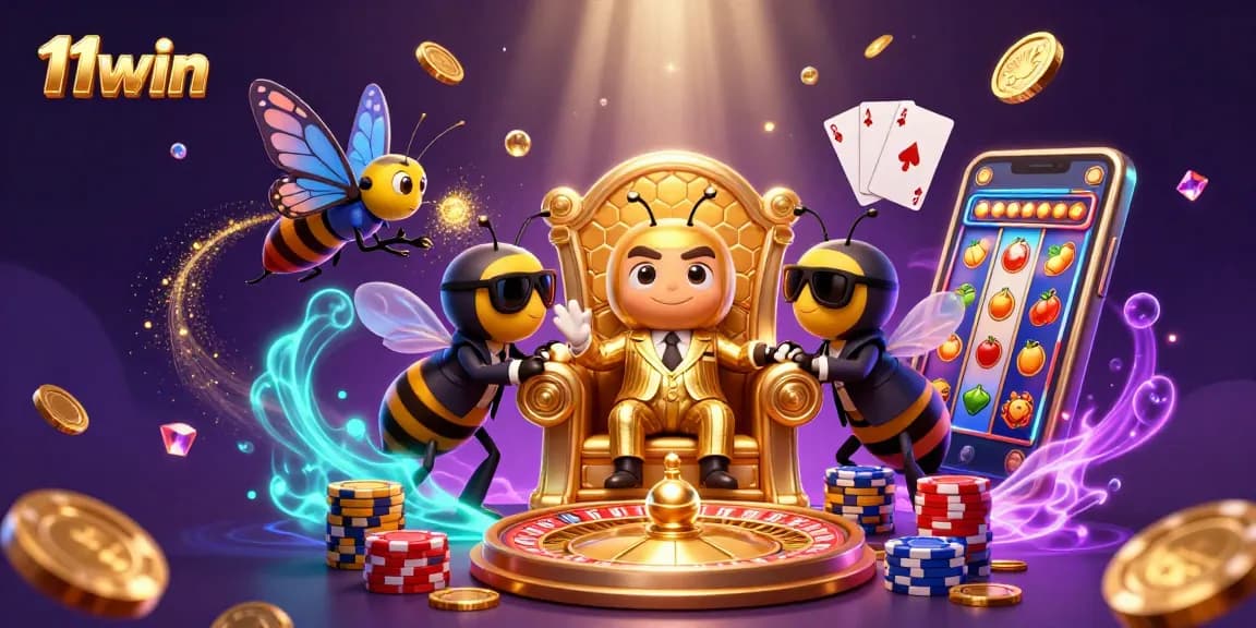 Experience thrilling jackpots at 11win with a vibrant casino illustration showcasing exciting games.