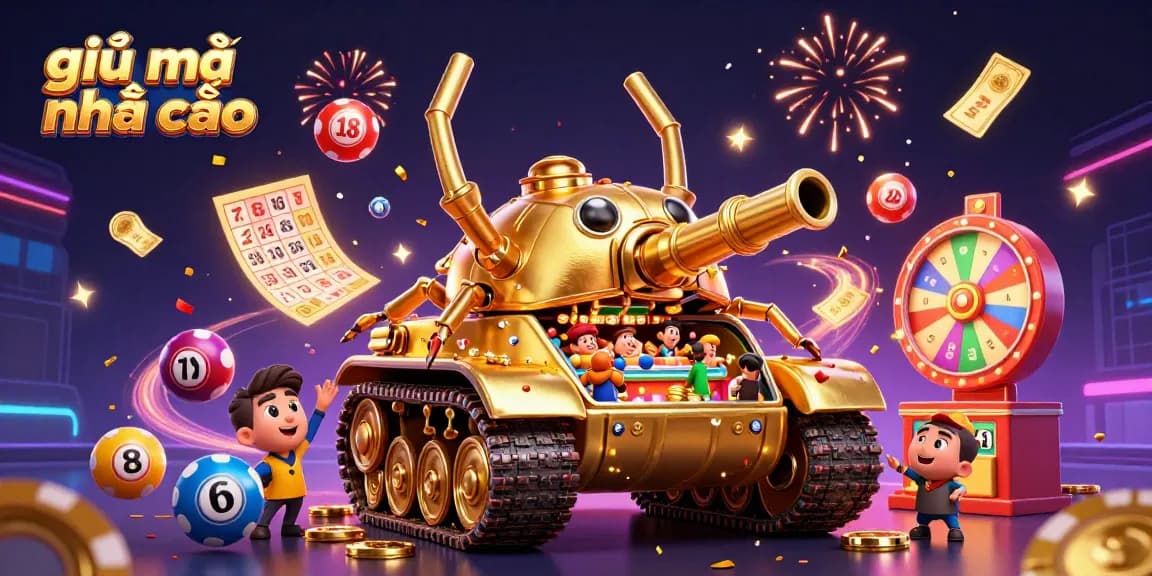Engage in the world of giải mã nhà cái with a vibrant casino-themed illustration depicting a miniature casino inside a golden beetle tank.