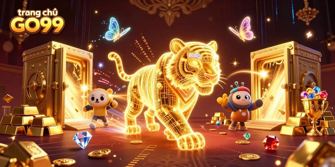 Engage with the thrill of trang chủ GO99 in this vivid casino scene featuring a golden tiger.