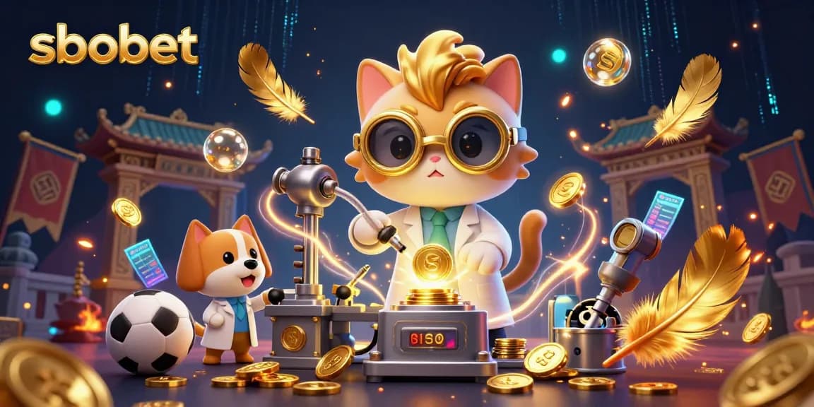 Experience thrilling sports betting action with sbobet in this vibrant 3D illustration.