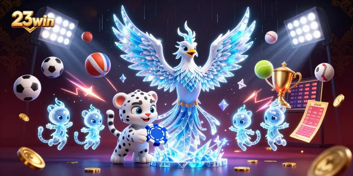 Experience the thrill with 23win as you bet on vibrant games featuring a magical ice phoenix.
