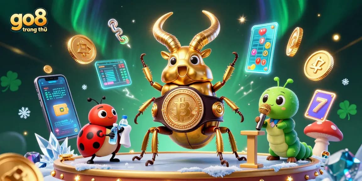 Engage with go8 trang chủ's exciting slots and jackpots showcased in this vibrant 3D illustration.
