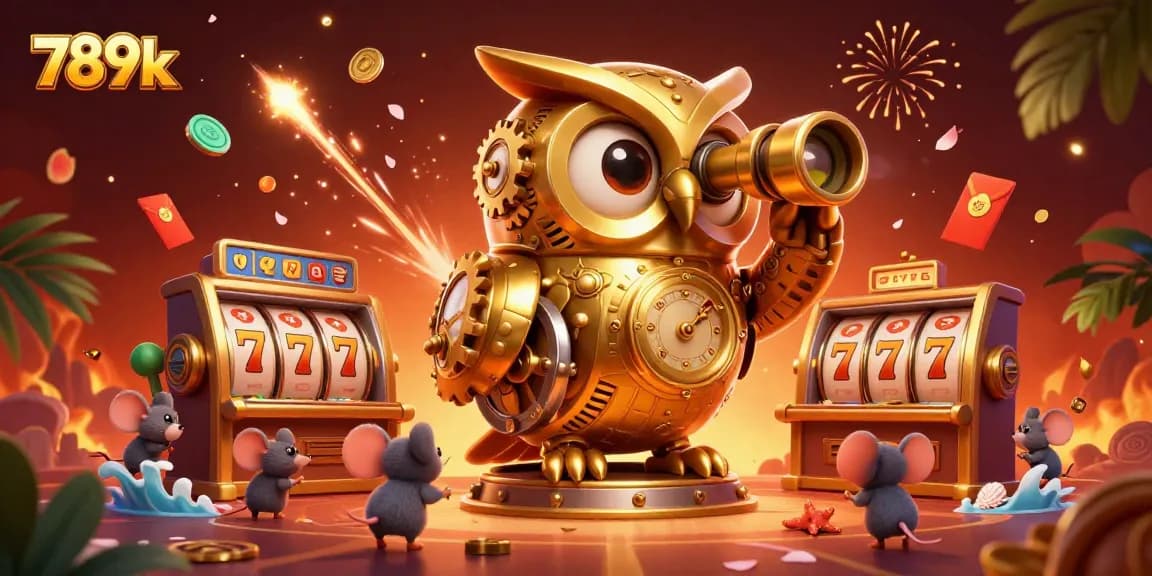Engage with thrilling slots at 789k, featuring rewarding games and golden wins in a colorful casino setting.