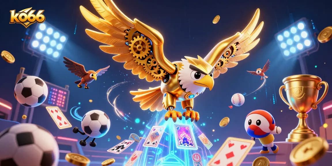 Experience thrilling betting action with ko66 in a vibrant, dynamic 3D casino scene.