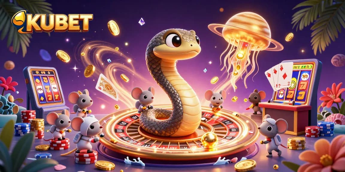 KUBET players betting on a roulette wheel in an engaging cosmic casino scene filled with exciting gaming action.