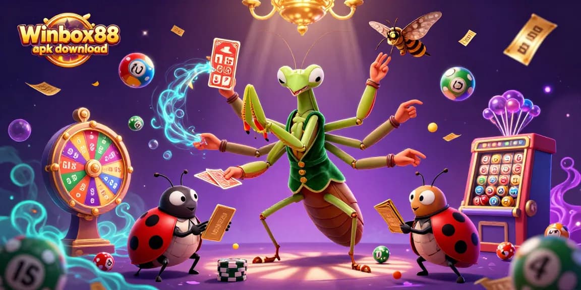 Experience thrilling gameplay with Winbox88 apk download featuring vibrant casino elements and playful characters.