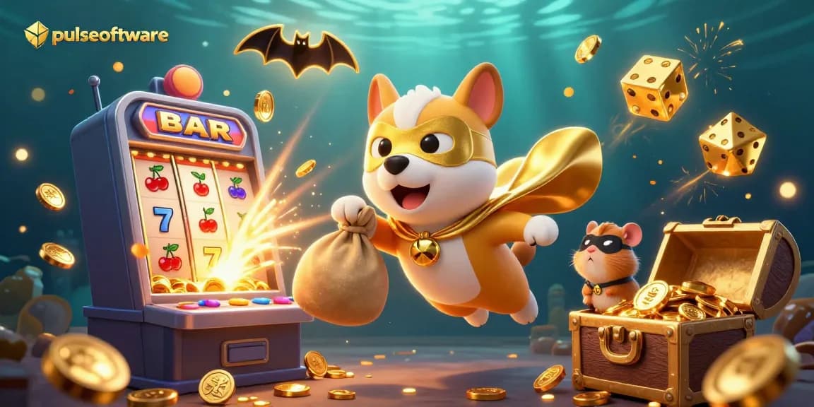Experience the thrilling world of pulsesoftware with our cartoon dog hero and casino riches!