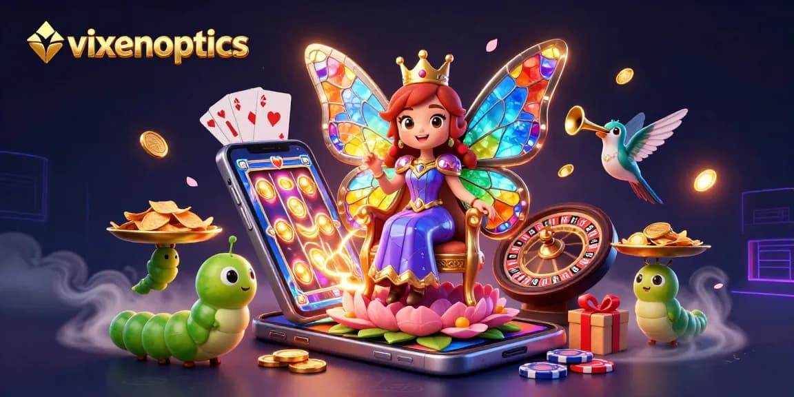 Experience vibrant slots action and rewards with vixenoptics at this lively casino scene.