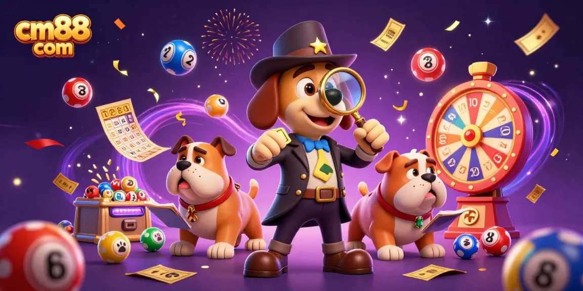 Experience exciting gameplay with cm88 com's online casino adventure featuring festive lottery elements and determined characters.