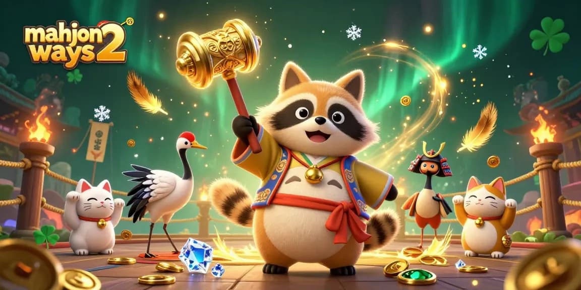 Spin and celebrate with mahjong ways 2 in this vibrant casino-themed illustration.